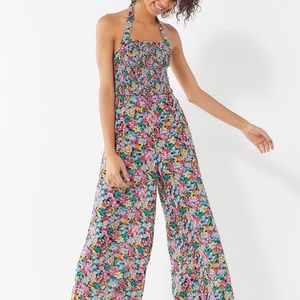 Urban Outfitters Lola Smocked Floral Jumpsuit XS